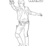 Kolorowanka Han Solo z filmu Gwiezdne Wojny do druku dla dzieci.