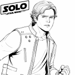 Kolorowanka Han Solo z Gwiezdnych Wojen do druku dla dzieci.