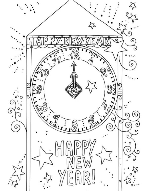 Happy New Year – Kolorowanki dla dzieci (6)