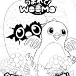Kolorowanka Hatchimals z ptakiem i roślinami do druku.