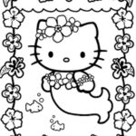 Kolorowanka Hello Kitty Syrenka do druku dla dzieci.