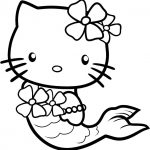 Kolorowanka Hello Kitty Syrenka do druku dla dzieci.