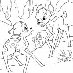 Kolorowanka jelonek Bambi i przyjaciele do druku dla dzieci.