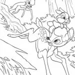Kolorowanka Jelonek Bambi i przyjaciel w lesie do druku.