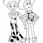 Kolorowanka Jessie i Buzz z Toy Story do druku dla dzieci.