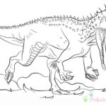 Dinozaur Tyrannosaurus rex do kolorowania dla dzieci.