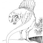 Dinozaur do kolorowania, czarno-biały obraz do druku.