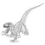 Szkic dinozaura Tyrannosaurus rex do kolorowania dla dzieci.
