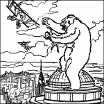 Kolorowanka King Kong dla dzieci do druku i kolorowania.