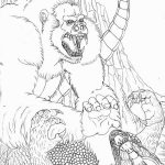Kolorowanka King Kong i potwór dla dzieci do druku.