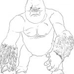 Kolorowanka King Kong dla dzieci, czarno-biały obraz do kolorowania.