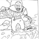 Kolorowanka King Kong z potworem do wydruku dla dzieci.