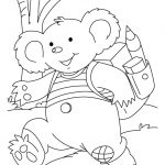 Koala do kolorowania z plecakiem i ołówkiem, idealna do druku dla dzieci.