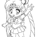 Kolorowanka dla dziewczynek z bohaterką w stylu anime.