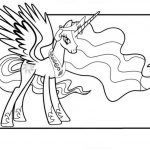 Kolorowanka do wydrukowania z księżniczką Celestia z My Little Pony.