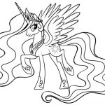 Kolorowanka do wydrukowania z księżniczką Celestia z My Little Pony.