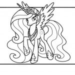 Kolorowanka do wydrukowania z księżniczką Celestia z My Little Pony.