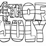 Kolorowanka z napisem 'Happy July' do druku dla dzieci.
