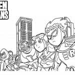 Kolorowanki Teen Titans do druku dla dzieci, postacie z serialu animowanego.