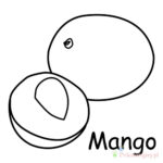 Prosta kolorowanka mango dla dzieci do wydrukowania.
