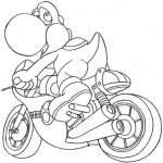 Kolorowanka Mario na motocyklu do wydruku dla dzieci.