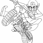 Kolorowanka do wydrukowania z motywem Mario Kart dla dzieci.