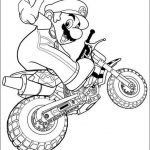 Mario na motocyklu do kolorowania dla dzieci.