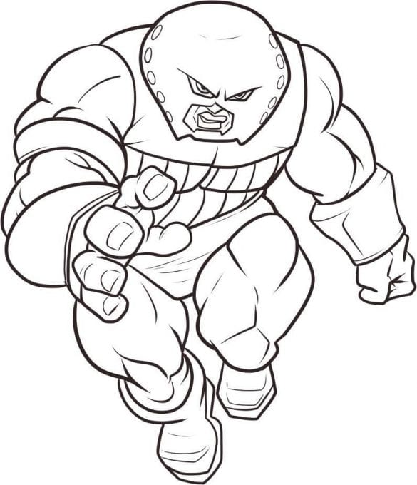 Juggernaut - kolorowanka do druku Juggernaut biegnący do ataku - kolorowanka Marvel