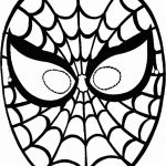 Czarno-biała maska Spider-Mana do kolorowania dla dzieci.