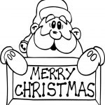 Czarno-biała kolorowanka Mikołaja z napisem Merry Christmas.