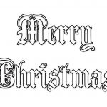 Kolorowanka z napisem Merry Christmas do druku dla dzieci.