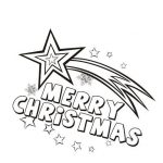 Kolorowanka do wydrukowania z napisem Merry Christmas i gwiazdami.