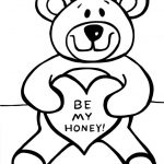 Uroczy miś trzymający serce z napisem Be My Honey!.