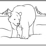 Kolorowanka niedźwiedzia polarnego do druku dla dzieci.