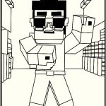 Kolorowanka Minecraft dla dzieci, postać z gry w stylu pixel art.