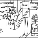 Kolorowanka Minecraft z postaciami i elementami z gry dla dzieci.