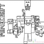 Kolorowanki do wydrukowania Minecraft dla dzieci, postacie z gry.