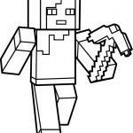 Kolorowanka Minecraft z postacią z gry dla dzieci do druku.