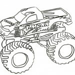 Szablon do kolorowania monster trucka T-Maxx dla dzieci.