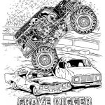 Kolorowanka monster trucka do druku dla dzieci.