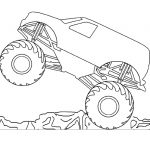 Kolorowanka monster truck do wydruku dla dzieci.
