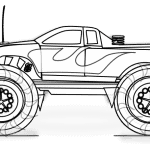 Szablon do kolorowania monster trucka dla dzieci.