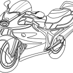Szkic motocykla do kolorowania dla dzieci.