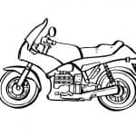 Czarna i biała kolorowanka motocykla do wydrukowania.