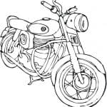 Prosta kolorowanka motocykla do wydrukowania dla dzieci.