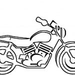 Prosta czarno-biała kolorowanka motocykla do druku dla dzieci.