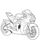 Szablon do kolorowania motocykla dla dzieci, czarno-biały obraz.