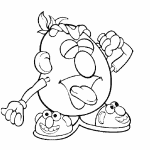 Kolorowanka Mr Potato Head do druku dla dzieci.