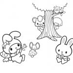 Kolorowanka My Melody i przyjaciele do wydrukowania.