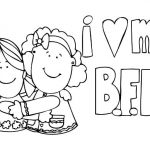 Kolorowanka z dwoma dziewczynkami i napisem I ♥ my BFF.